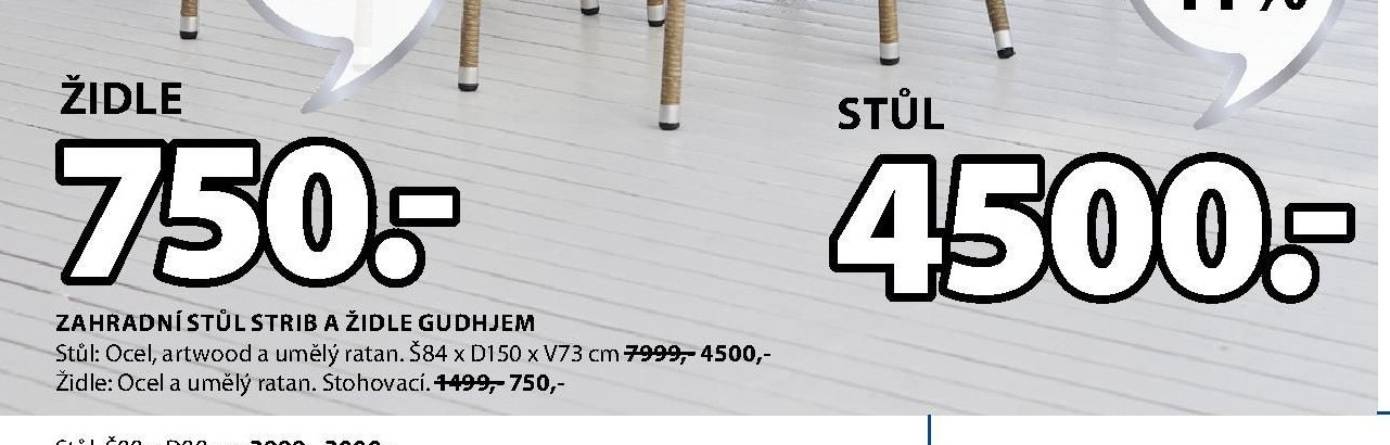 Zahradní stůl STRIB a židle GUDHJEM