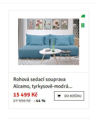 Rohová sedací souprava Alcamo, tyrkysově-modrá