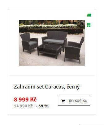 Zahradní set Caracas, černý