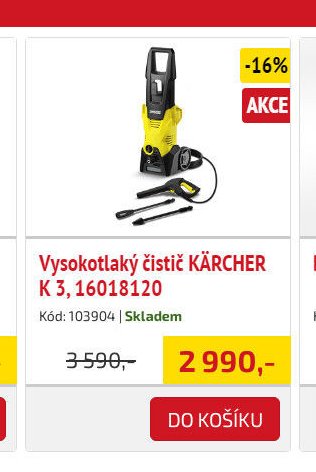 Vysokotlaký čistič KÄRCHER K 3, 16018120