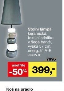 Stolní lampa keramická, textilní stínítko