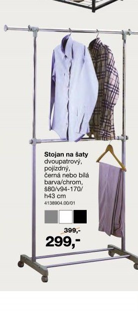 Stojan na šaty dvoupatrový