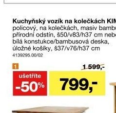 Kuchyňský vozík na kolečkách KIMI