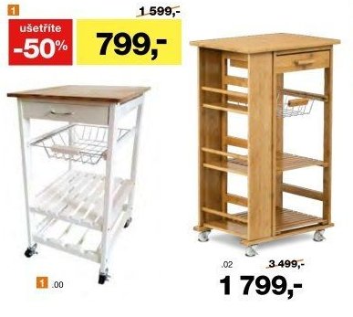 Kuchyňský vozík na kolečkách KIMI (velký)