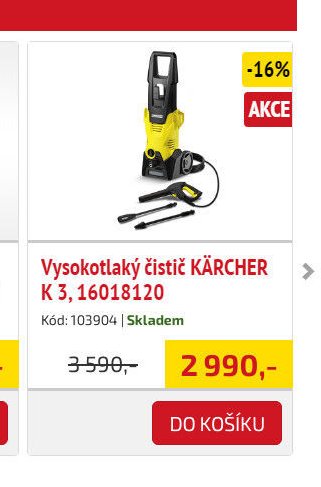 Vysokotlaký čistič KÄRCHER K 3, 16018120
