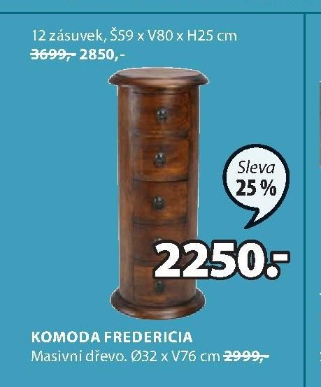 KOMODA FREDERICIA, 12 zásuvek