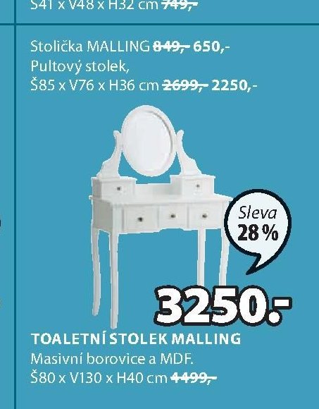 TOALETNÍ STOLEK MALLING