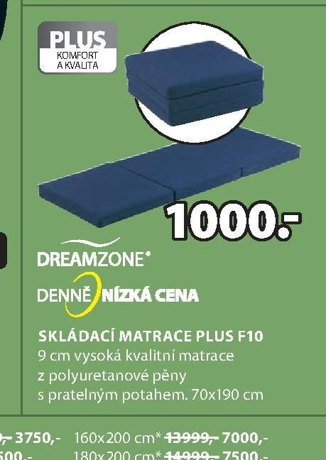 Skládací matrace PLUS F10