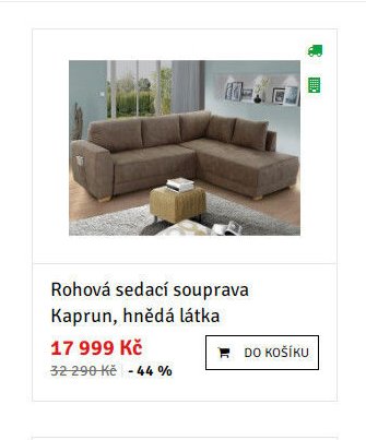 Rohová sedací souprava Kaprun, hnědá látka