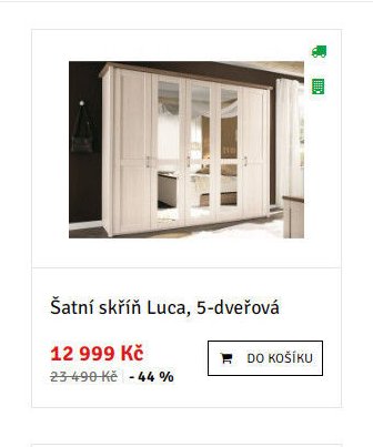 Šatní skříň Luca, 5-dveřová