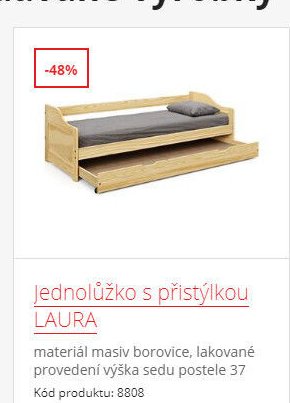 Jednolůžko s přistýlkou LAURA