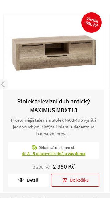 Stolek televizní dub antický MAXIMUS MDXT13