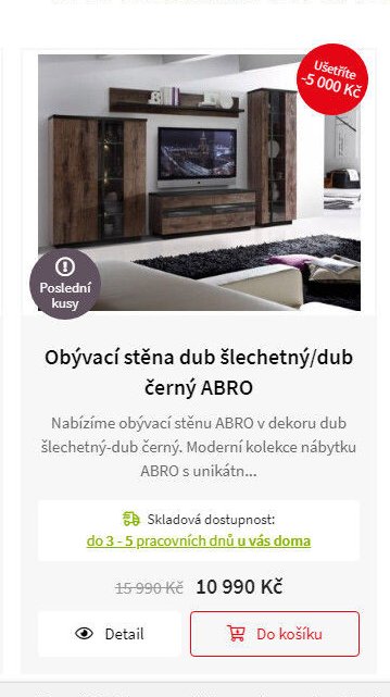 Obývací stěna dub šlechetný/dub černý ABRO