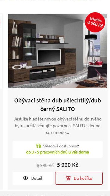Obývací stěna dub ušlechtilý/dub černý SALITO