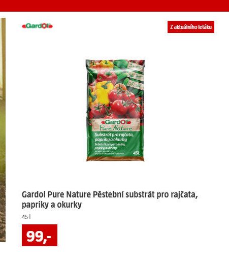 Gardol Pure Nature Pěstební substrát pro rajčata, papriky a okurky