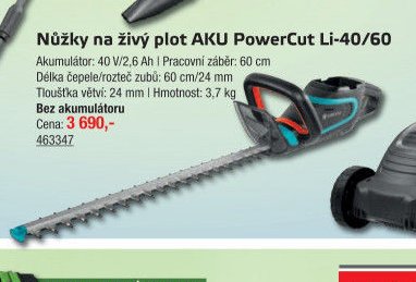 Nůžky na živý plot AKU PowerCut Li-40/60