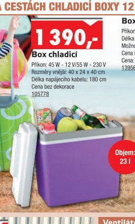 Box chladicí 23l