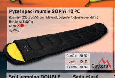 Pytel spací mumie SOFIA 10 °C
