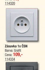 Zásuvka 1x ČSN Bílá