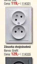 Zásuvka dvojnásobná Bílá