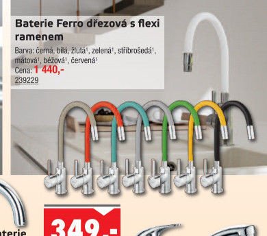 Baterie Ferro dřezová s flexi ramenem