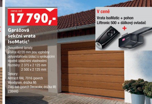 Garážová sekční vrata IsoMatic