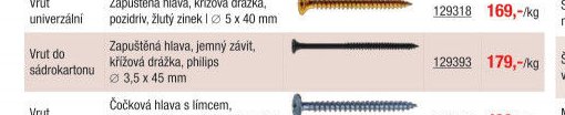 Vrut do sádrokartonu