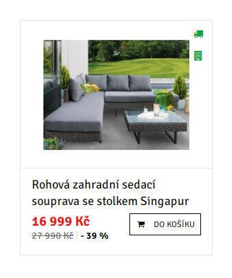 Rohová zahradní sedací souprava se stolkem Singapur