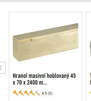 Hranol masivní hoblovaný 45 x 70 x 2400 m