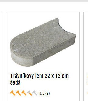 Trávníkový lem 22 x 12 cm šedá