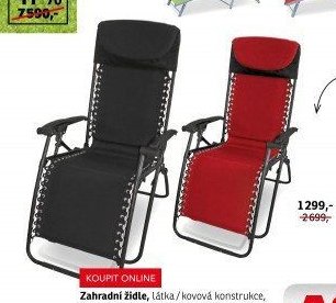 Zahradní židle, látka / kovová konstrukce