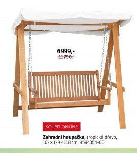 Zahradní houpačka, tropické dřevo, 167x179x118 cm