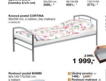 Kovová postel CORTINA