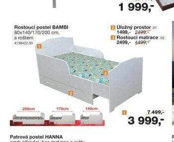 Rostoucí postel BAMBI