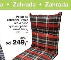 Polstr na zahradní křeslo
