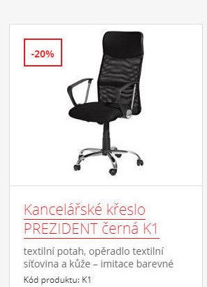 Kancelářské křeslo PREZIDENT černá K1