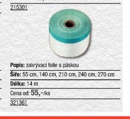 Zakrývací fólie s páskou