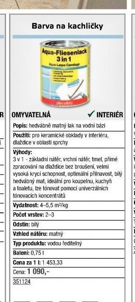 Barva na kachličky