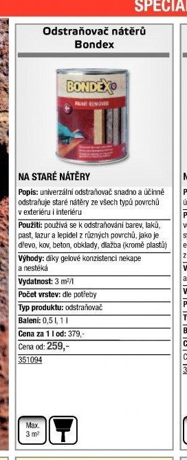 Odstraňovač nátěrů Bondex