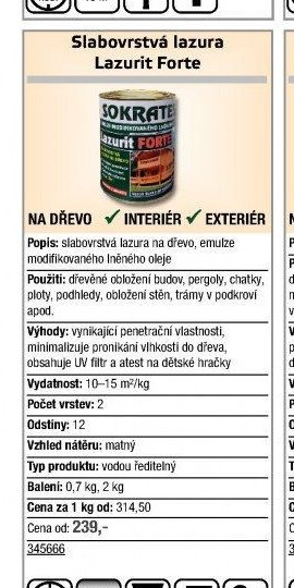 Slabovrstvá lazura Lazurit Forte