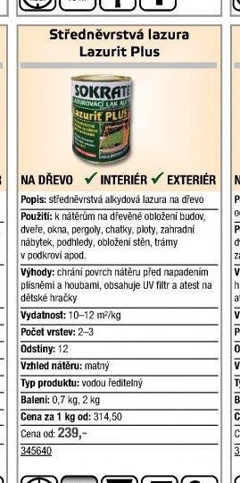Středněvrstvá lazura Lazurit Plus