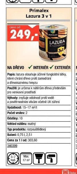 Primalex Lazura 3 v 1