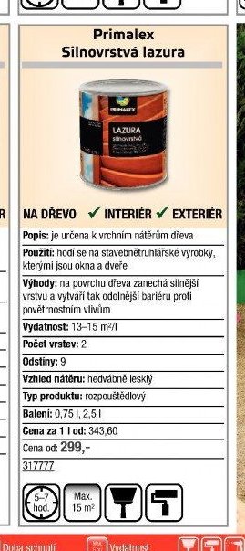 Primalex Silnovrstvá lazura
