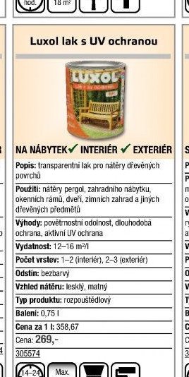 Luxol lak s UV ochranou