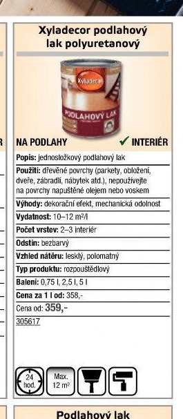 Xyladecor podlahový lak polyuretanový