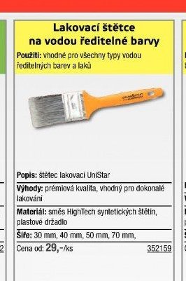 Lakovací štětce na vodou ředitelné barvy