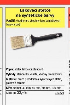 Lakovací štětce na syntetické barvy