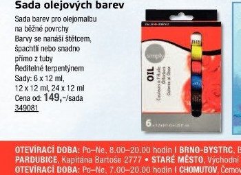 Sada olejových barev