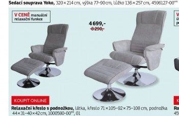 Relaxační křeslo s podnožkou