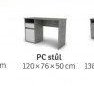 PC stůl 120x76x50 cm